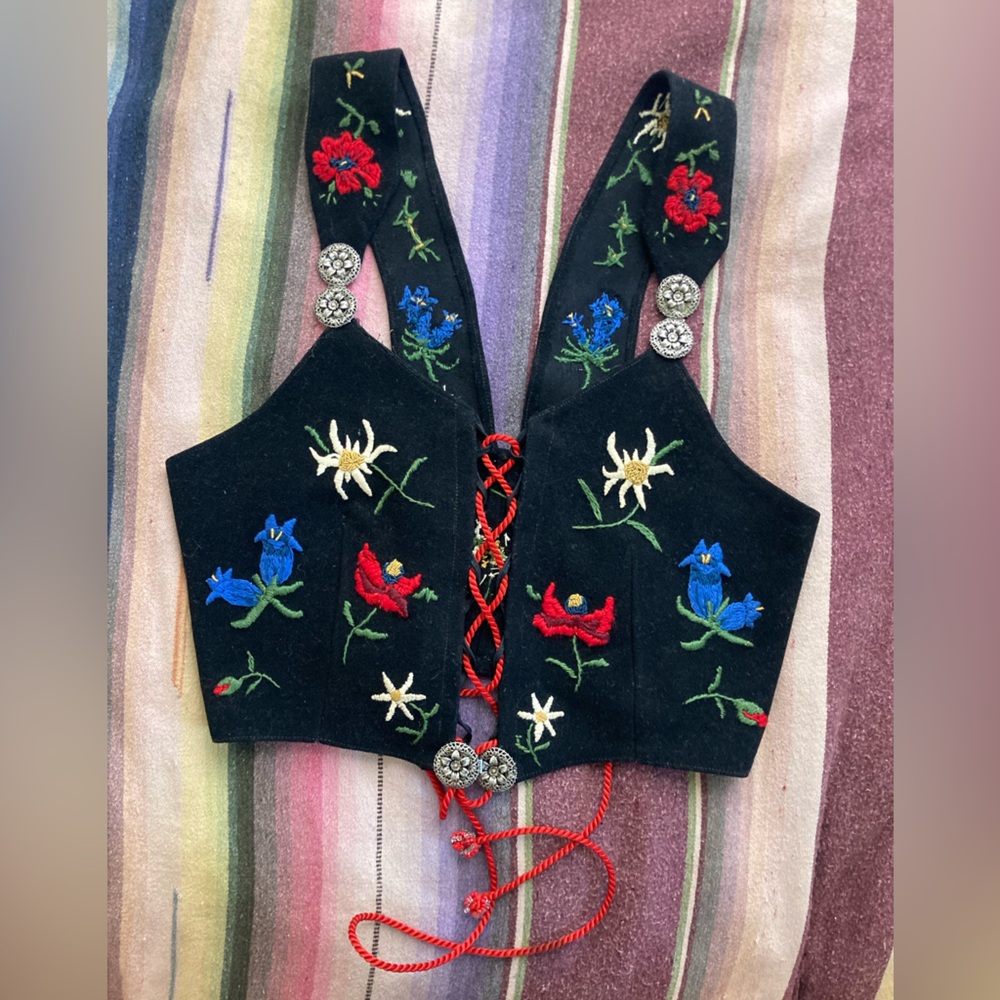 Vintage handmade wool corset